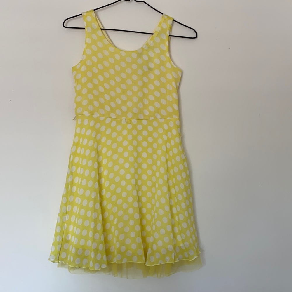Girls Size 12 Yellow Polka Dot Dress